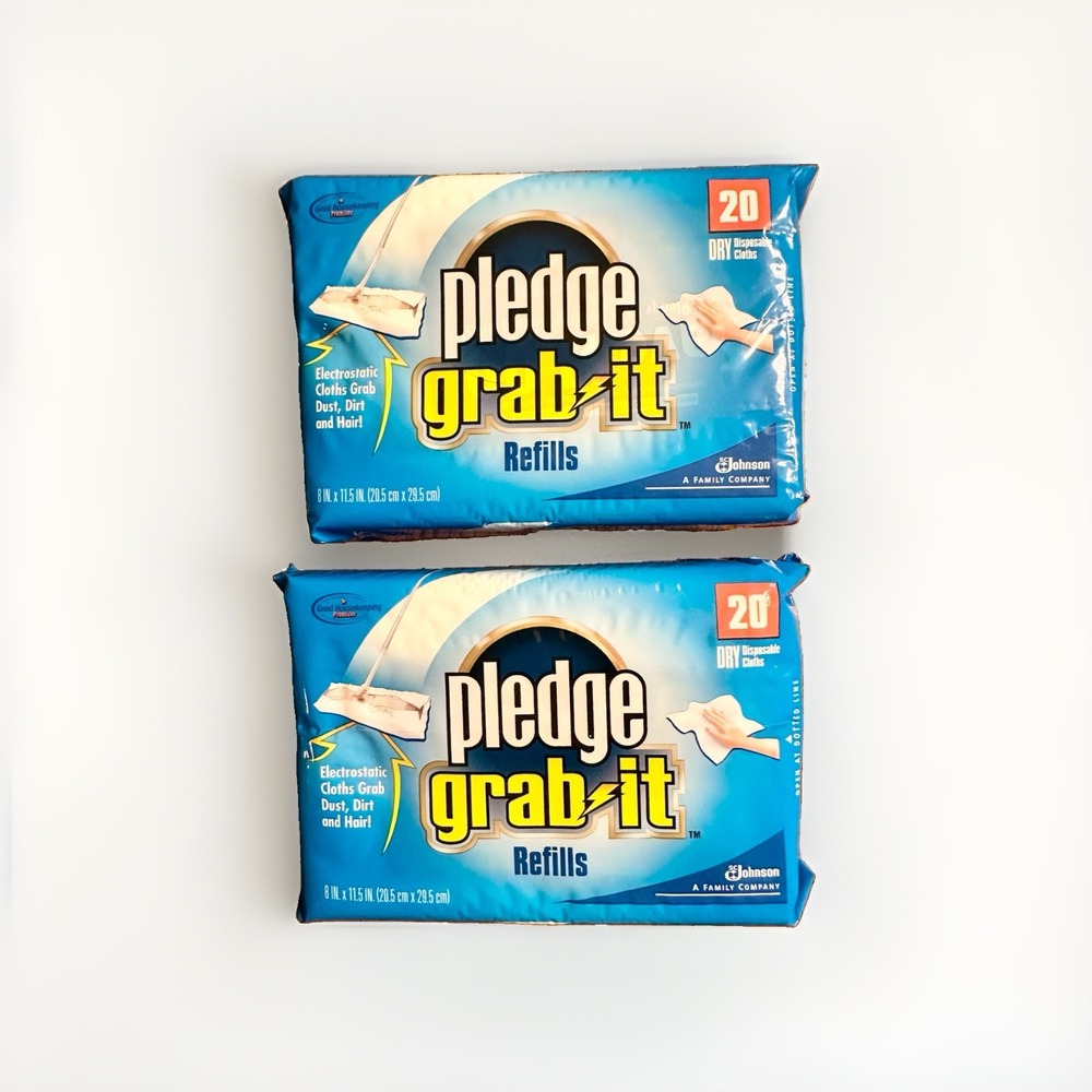 Pledge grab it refills 20 dry disposable cloths dusting dust lot 2 SEALED